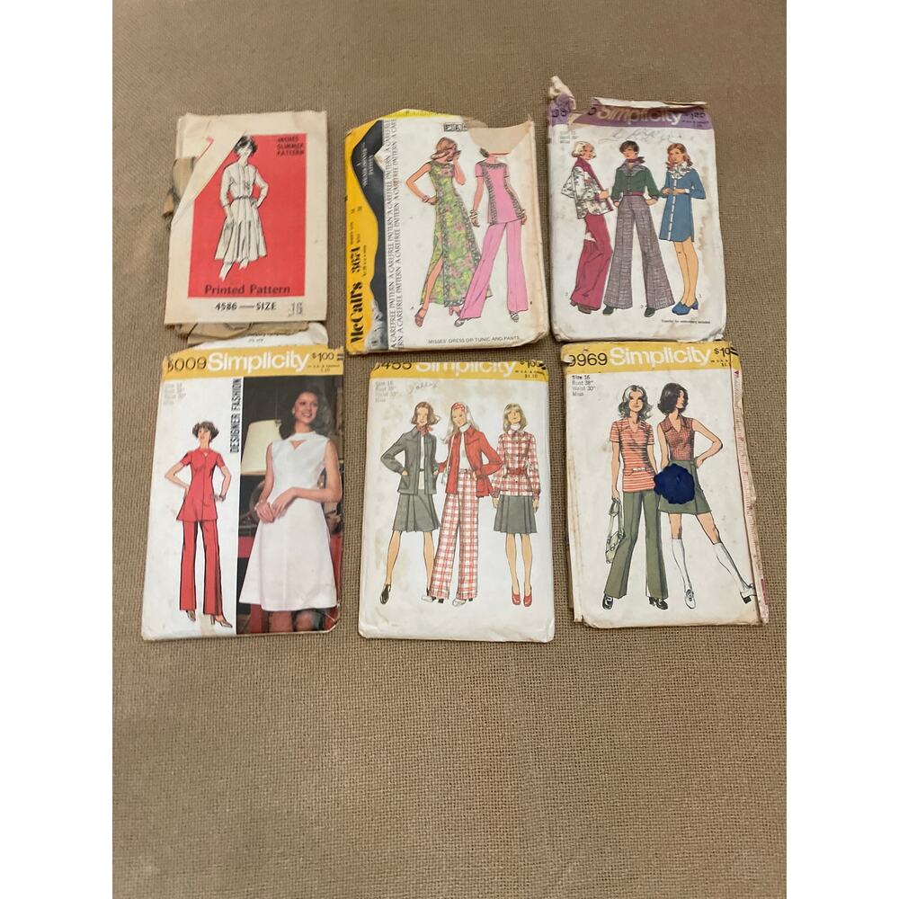 Vintage Patterns Women’s Size 16  from 1972-1973